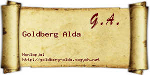 Goldberg Alda névjegykártya